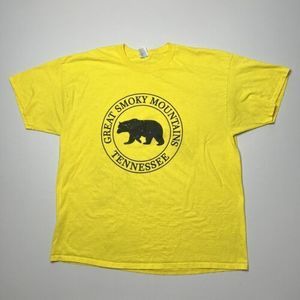Great Smoky Mountains Tennessee Yellow Cotton Smokies Bear Men's Size XXL 2XL